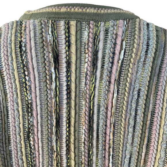 VTG Tundra Canada Sweater Women's sz L Stripe 3D Knit Cosby Coogi Biggie Hip Hop - Picture 5 of 11